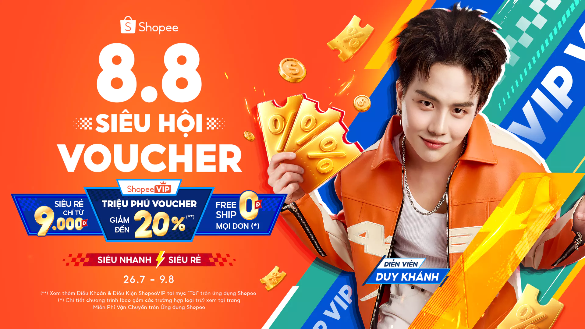 Shopee 8.8 – Siêu Hội Voucher: FreeShip 0Đ Mọi Đơn