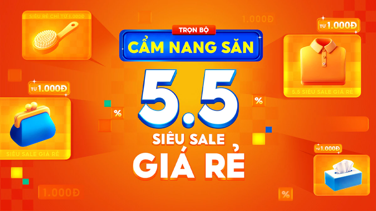 Shopee 5.5: FreeShip 0Đ, Voucher SPayLater 10 Triệu Đơn 0Đ