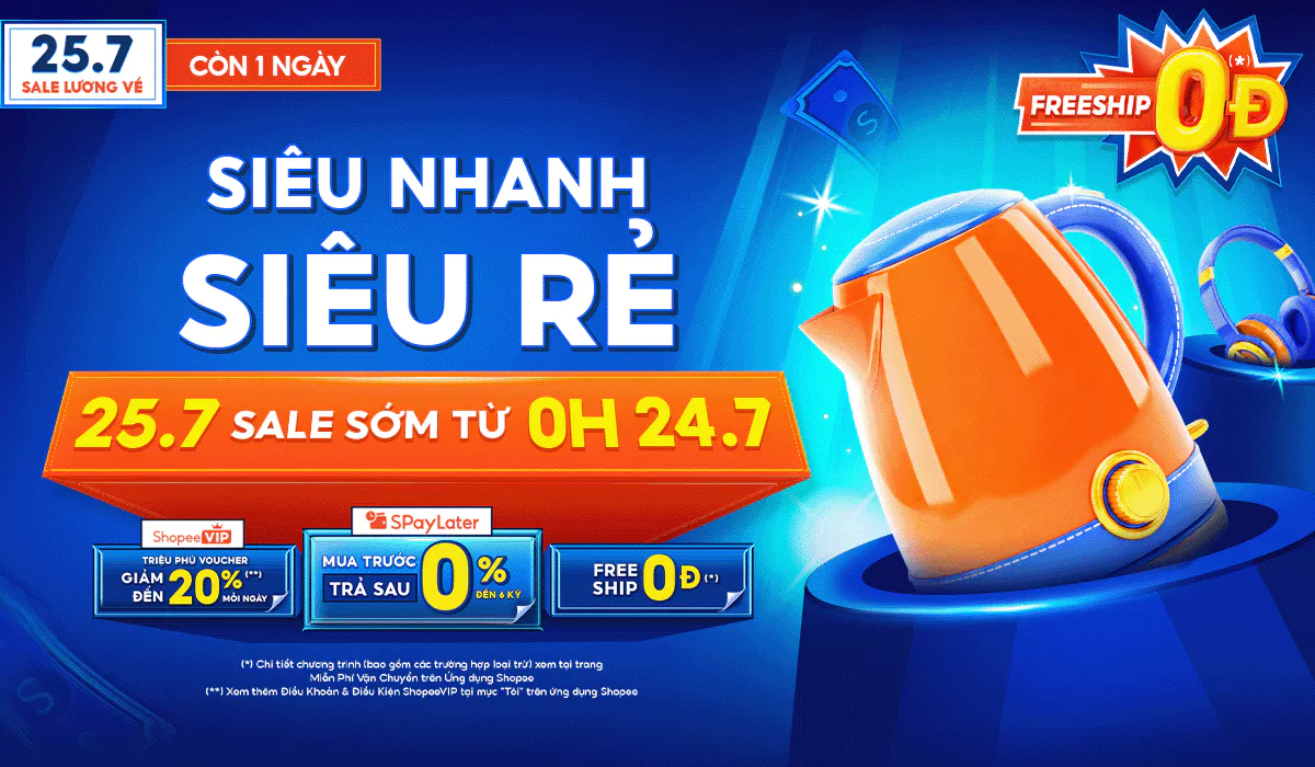 Shopee 25.7: Voucher mới sớm 22%, Shopee Sinh viên cực ưu đãi