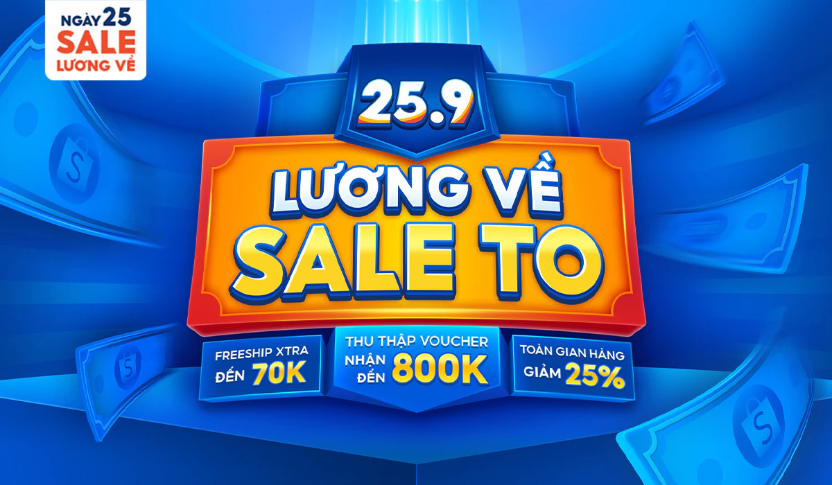 Shopee 25.9: ShopeeVIP 50%, Săn Deal 1K