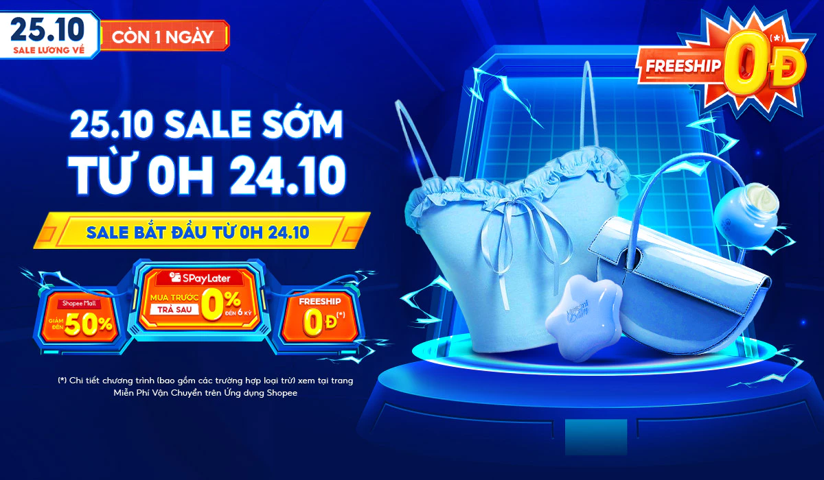 Shopee 25.10: Shopee Mall giảm 50%, Tưng bừng Halloween.